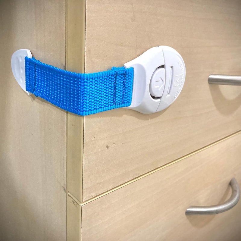 KitschKitsch ® 8pcs Baby Infant Child Proofing Safety Locks Latches Door Cupboard Cabinet Fridge Drawer Locks (Blue) - Image 3