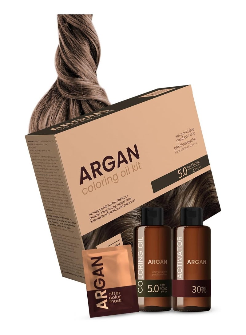 Argan Argan Hair Dye with Argan Oil 150ml Light Brown 5.0  - Image 1