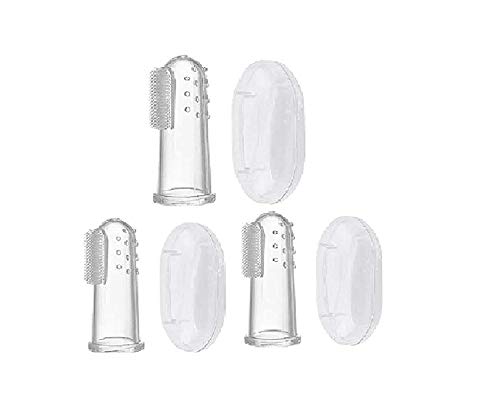 Ural فرشاة أسنان سيليكون للأطفال من URAL (من 3 أشهر إلى 3 سنوات) مع علبة تخزين فرشاة أسنان ناعمة جداً (عبوة من 3) - Image 1