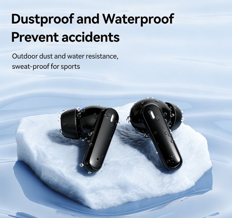 مُوطْمُوك  M164 سماعات لاسلكية، سماعات بلوتوث 6.0 في الأذن مع شاشة LED، سماعات بلوتوث جديدة صغيرة عميقة باس صوت ستيريو، إلغاء الضوضاء للمكالمات الواضحة، سماعات الأذن الخفيفة الوزن للرياضة، العمل، Trave l (أسود) - Image 4