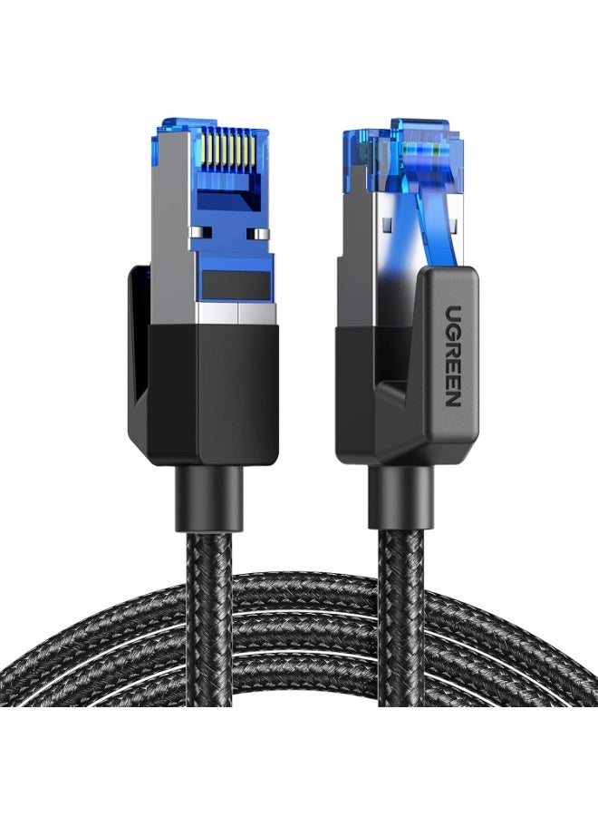 CAT8 Shielded Round Braided Cable Modular Plugs 2m - Image 1