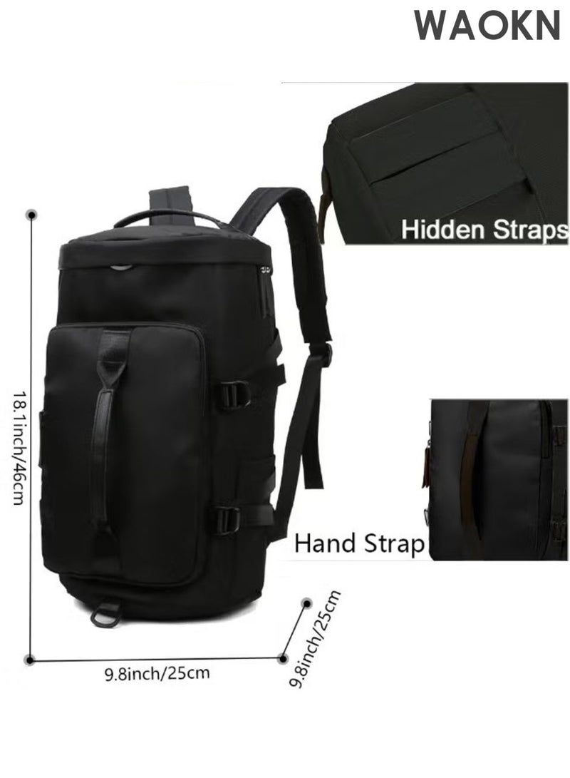 دبليو أيه أو كي أن حقيبة رياضية كبيرة السعة للرجال، حقيبة رياضية 3 في 1 مع حجرة للأحذية وجيب للرطوبة، حقيبة رياضية للرجال والنساء، تطبيق متعدد المناسبات لحقيبة رياضية، حقيبة لياقة بدنية منفصلة عن الجفاف والرطوبة. - Image 4