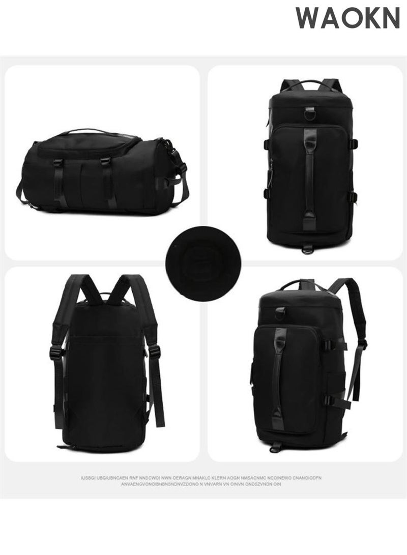 دبليو أيه أو كي أن حقيبة رياضية كبيرة السعة للرجال، حقيبة رياضية 3 في 1 مع حجرة للأحذية وجيب للرطوبة، حقيبة رياضية للرجال والنساء، تطبيق متعدد المناسبات لحقيبة رياضية، حقيبة لياقة بدنية منفصلة عن الجفاف والرطوبة. - Image 3