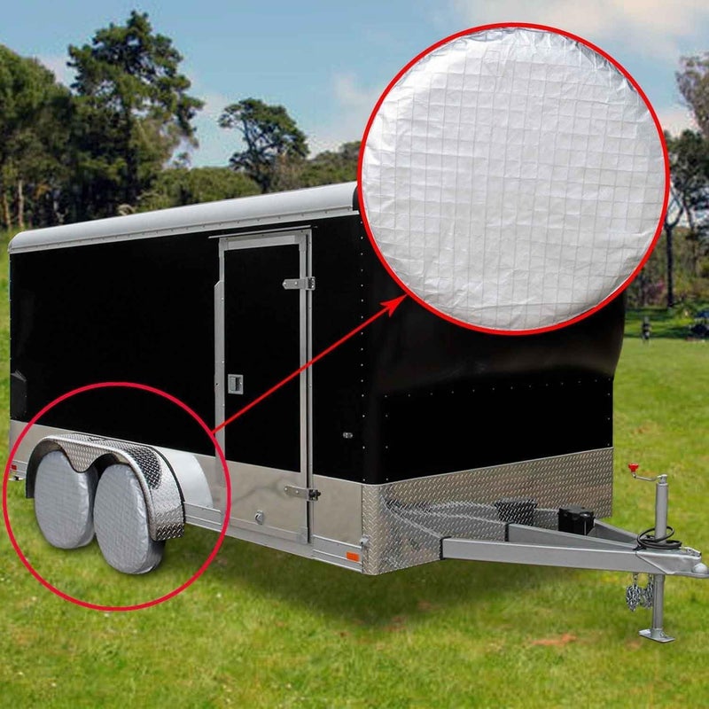 AmFor Set of 4 Waterproof Aluminum Tire Covers for 36" to 39" Tires - Image 2