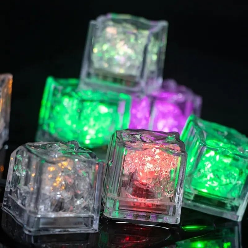 DOKMOE DOKMOE Waterproof Glow Led Ice Cubes Color Changing Light Up Ice CubesLed Ice Cubes Color Changing LightsWater Color Glowing Light Up Ice Cubes for Drinks Bar Party Wedding Pack of 12 Count  - Image 5