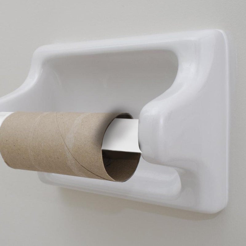 Chrome Plastic Spring Rod Toilet Paper Roller Holder Small Roll Bathroom Tissue Stand Replacement - Image 5
