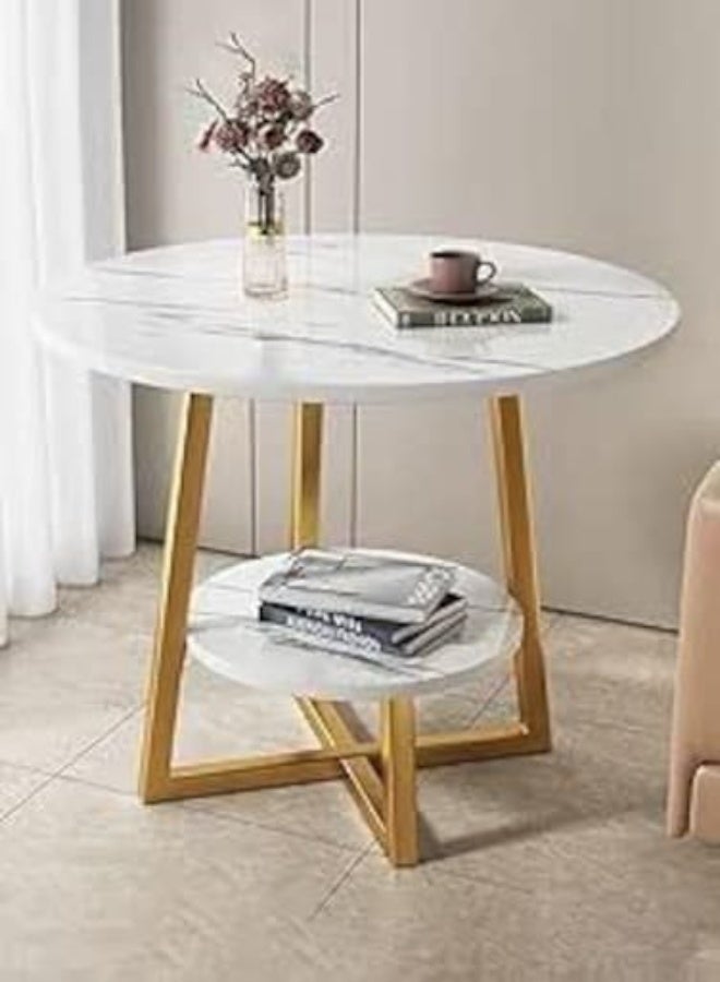 2 layer round 4 legged metal frame table size (Top60cm, Bottom30cm, Height55cm) - Image 2