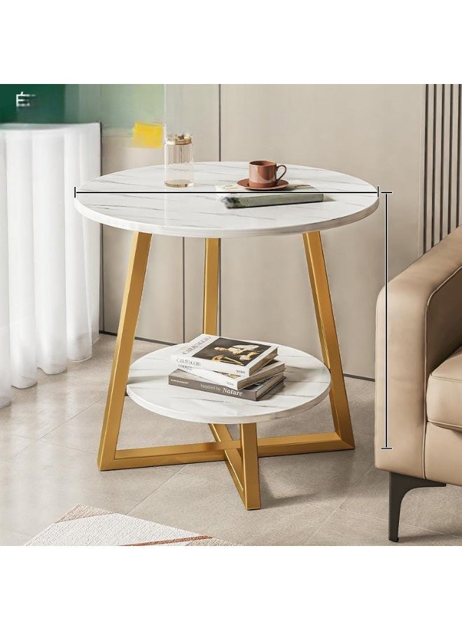 2 layer round 4 legged metal frame table size (Top60cm, Bottom30cm, Height55cm) - Image 1