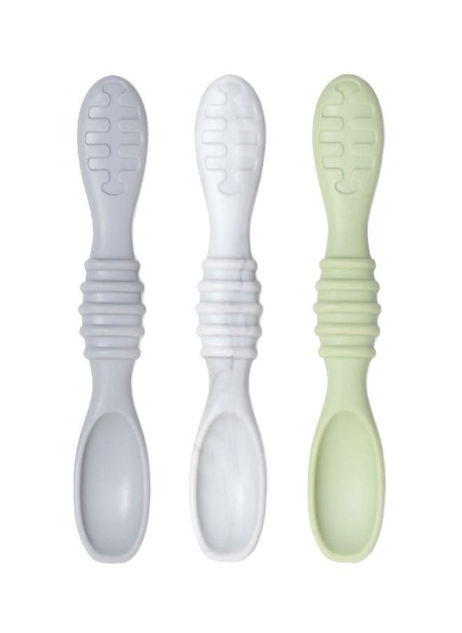 BUMKiNs - Bumkins Utensils, Silicone for Dipping, Feeding, Baby Led Weaning, Training Spoons, Ages 3 Months+ (3-Pack) - Image 1
