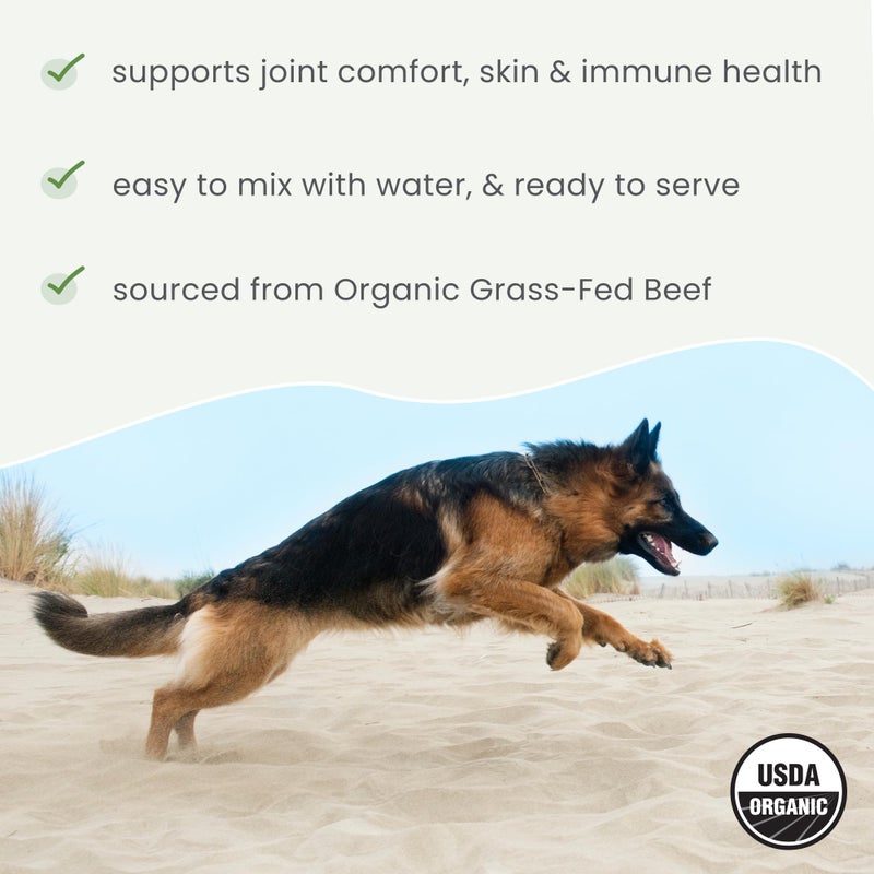 Dr. Mercola Bark & Whiskers Organic Collagen for Dogs & Cats, 5.07 oz. (144 g), Organic Grass-Fed Beef, Supports Mobility & Skin Health, Veterinarian Formulated, Non-GMO, Certified USDA Organic, - Image 4