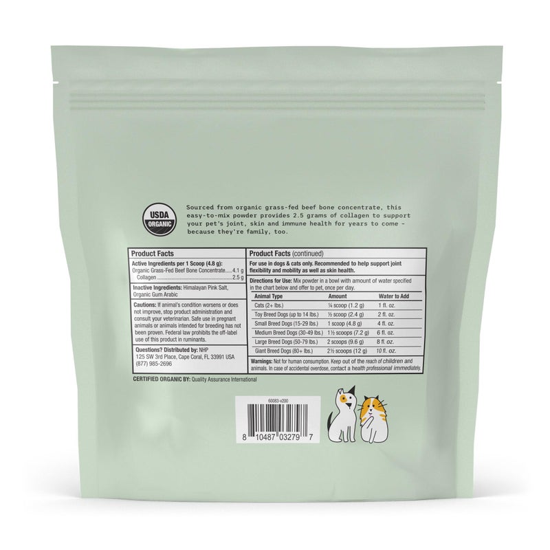 Dr. Mercola Bark & Whiskers Organic Collagen for Dogs & Cats, 5.07 oz. (144 g), Organic Grass-Fed Beef, Supports Mobility & Skin Health, Veterinarian Formulated, Non-GMO, Certified USDA Organic, - Image 2