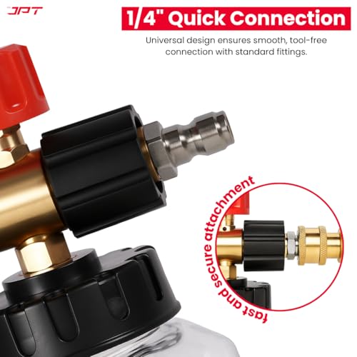 JPT New Advance Transparent Adjustable Pro Foam Cannon for Thick Clinging Foam with 1000 PSI | 70 Bar | 1.1mm Orifice | Brass + ABS Nozzle | 1/4" Quick Connector Included - Image 5