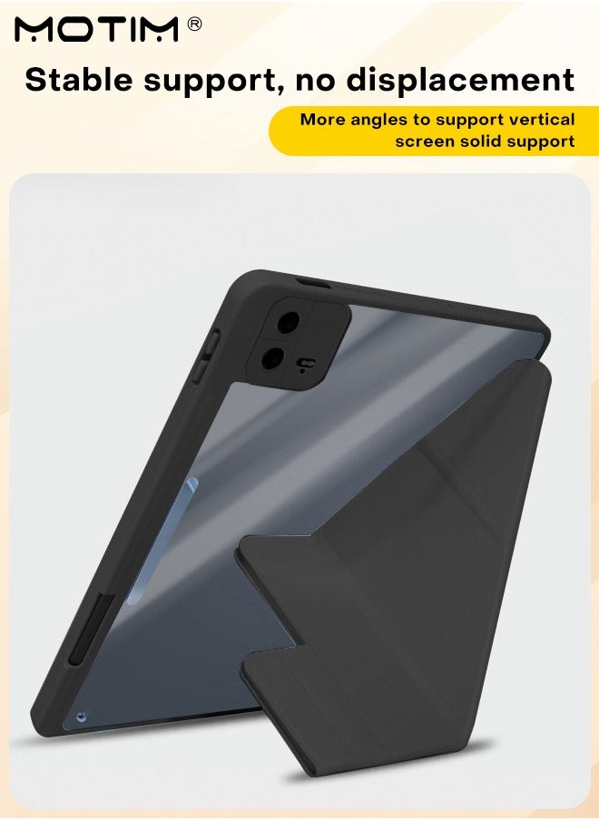 Motim - Xiaomi Pad 6/6 Pro Case 11 Inch Built-in Pencil Holder, Y-Fold Design, Multi-Viewing Angles, Leather Protective Shockproof Flexible Back Cover, Slim Light Mi Standing Shell with Auto Sleep Wake - Image 1