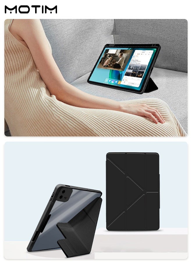 Motim - Xiaomi Pad 6/6 Pro Case 11 Inch Built-in Pencil Holder, Y-Fold Design, Multi-Viewing Angles, Leather Protective Shockproof Flexible Back Cover, Slim Light Mi Standing Shell with Auto Sleep Wake - Image 1