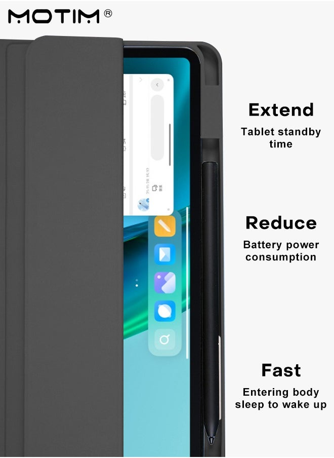 Motim - Xiaomi Pad 6/6 Pro Case 11 Inch Built-in Pencil Holder, Y-Fold Design, Multi-Viewing Angles, Leather Protective Shockproof Flexible Back Cover, Slim Light Mi Standing Shell with Auto Sleep Wake - Image 1