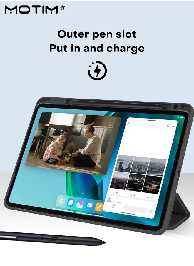 Motim - Xiaomi Pad 6/6 Pro Case 11 Inch Built-in Pencil Holder, Y-Fold Design, Multi-Viewing Angles, Leather Protective Shockproof Flexible Back Cover, Slim Light Mi Standing Shell with Auto Sleep Wake - Image 1