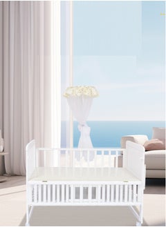 RuiHhome Baby Crib, Toddler Wood Baby Bed Daybed, Multifunctional Cradle Playpen, Newborn Sleeping Crib Bedding, Easy to Assemble,Mosquito Net Adjustable Height Positions, 104CM*87CM*67CM  - Image 1