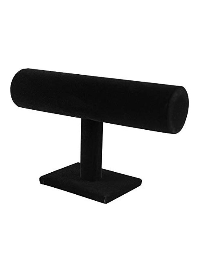 Super Z Outlet Black Velvet T-Bar Jewelry Display Stand Bracelet & Necklace Holder for Home Organization - Image 1