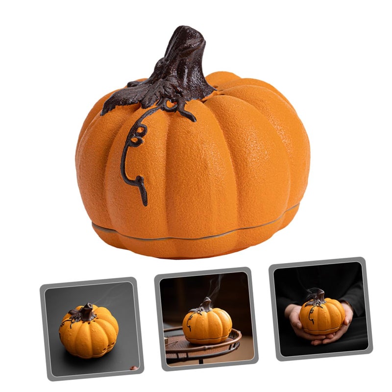 Pumpkin Ceramic Incense Holder Home Decor Aromatherapy Censer For Desktop - Image 4