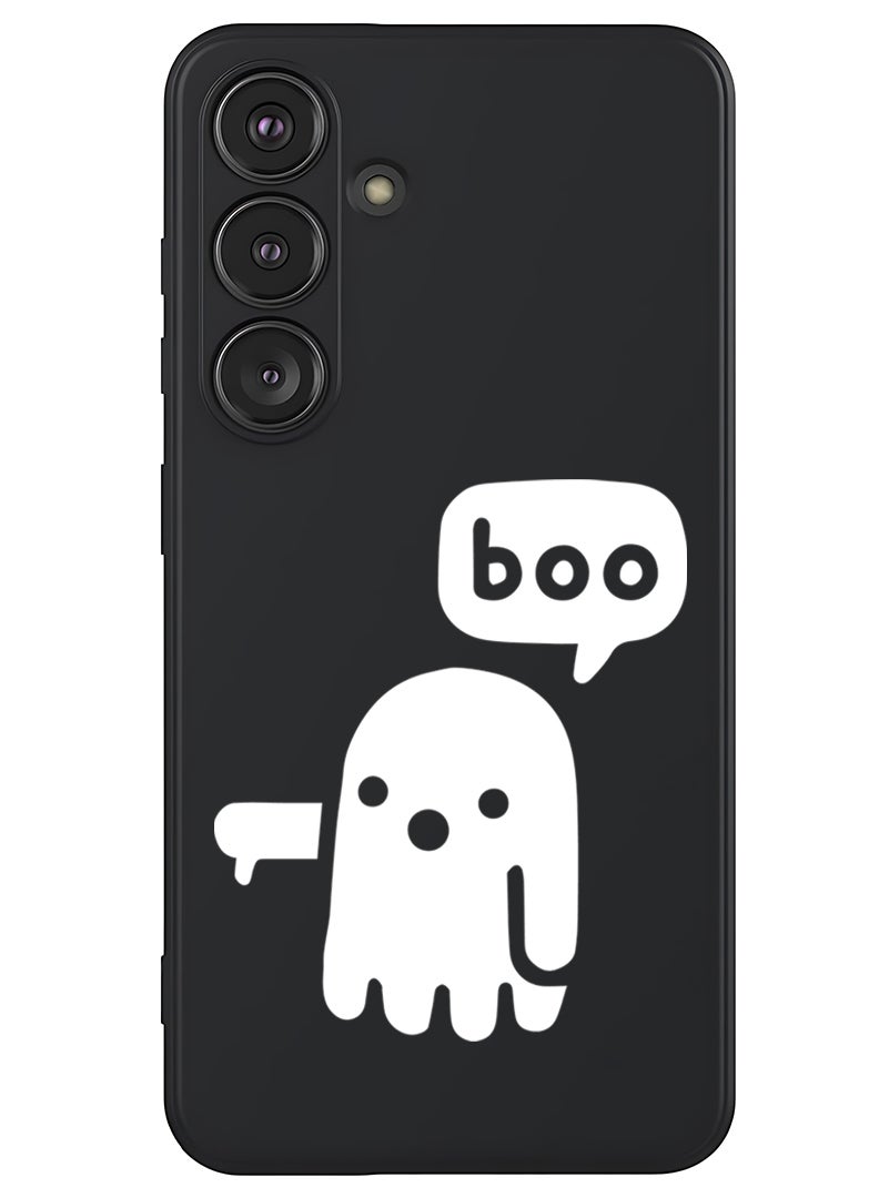 Theodor Protective Slim Fit Case Liquid Silicone Cover with Full Body Protection Anti-Scratch Shockproof Case For Samsung Galaxy S25 Plus (Black) - Boo - White - Image 1