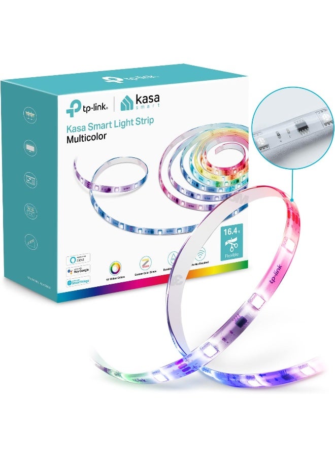 Kasa Smart Kasa Smart LED Light Strip, 50 Color Zones RGBIC, 16.4ft Wi Fi LED Strip Works with Alexa, High Brightness with 16 Million Colors, Trimmable, 2 Year Warranty KL420L5, Multicolor - Image 1