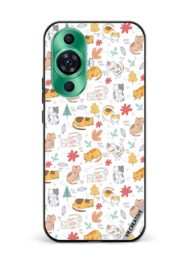 VR CREATIVE Protective Case Cover For Huawei nova 11 Pro Chilling Cat Pattern Design Multicolour - Image 1