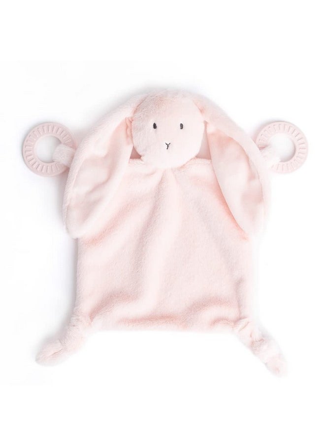 Bella Tunno Teether Buddy Soft Plush Baby Lovey With Textured Baby Teether Toy And Gentle Rattling Head Comforts And Brings Teething Relief Colorful Animalthemed Baby Teething Toys (Bunny)  - Image 1