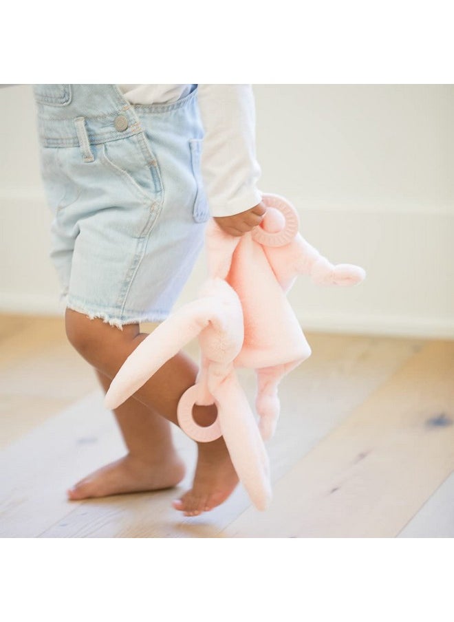 Bella Tunno Teether Buddy Soft Plush Baby Lovey With Textured Baby Teether Toy And Gentle Rattling Head Comforts And Brings Teething Relief Colorful Animalthemed Baby Teething Toys (Bunny)  - Image 3