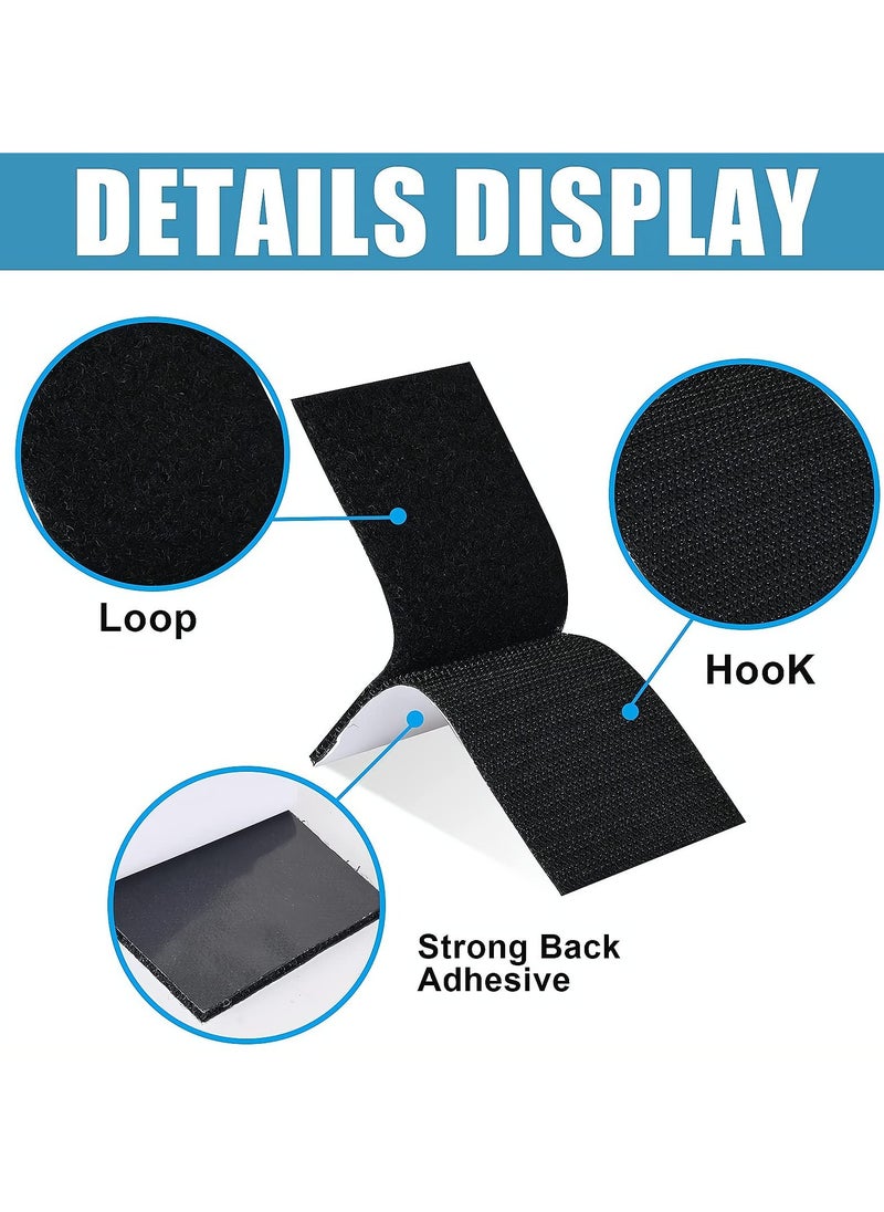 HaHaHai 20 PCS Adhesive Hook and Loop Tape Strip, Double-Sided Adhesive Tape for Household, Kitchen, School, Office and Industrial (3x10cm)  - Image 2