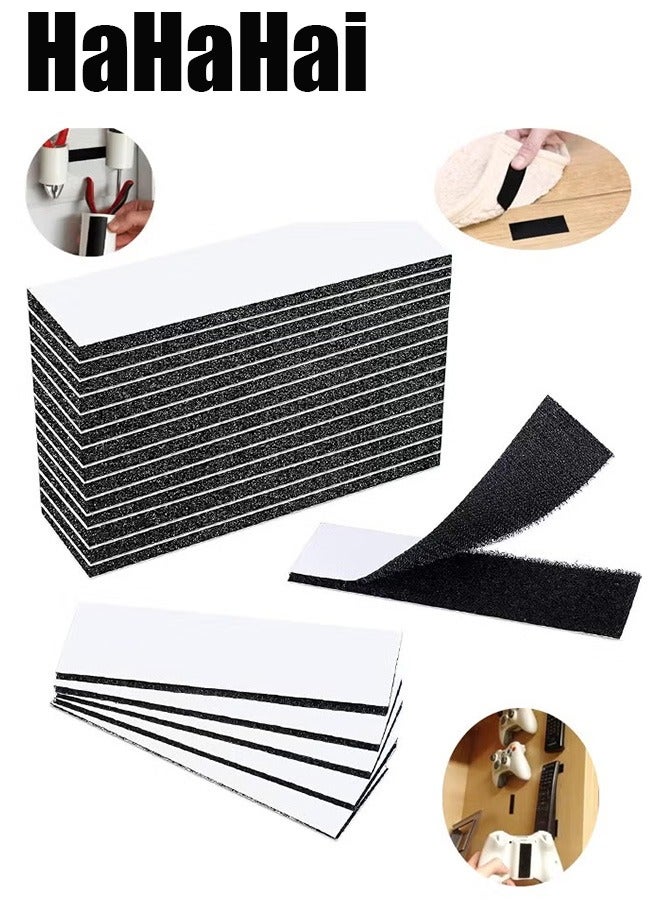 HaHaHai 20 PCS Hook and Loop Tape Strips, Double-Sided Adhesive Tape with Adhesive Sticky Back Fastener, Heavy Duty Double Side Mounting Tape Industrial Strength Interlocking Tape for Household, Kitchen, School, Office and Industrial (3x10cm)  - Image 1
