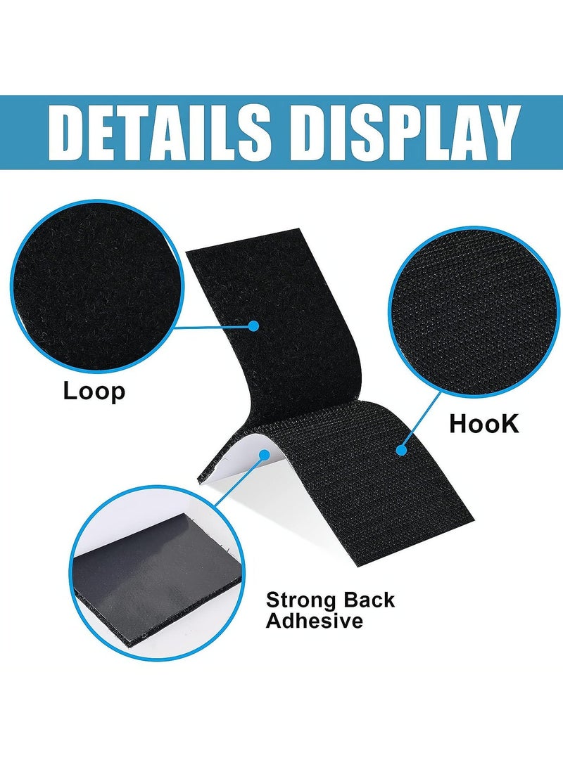 HaHaHai 20 PCS Hook and Loop Tape Strips, Double-Sided Adhesive Tape with Adhesive Sticky Back Fastener, Heavy Duty Double Side Mounting Tape Industrial Strength Interlocking Tape for Household, Kitchen, School, Office and Industrial (3x10cm) - Image 2