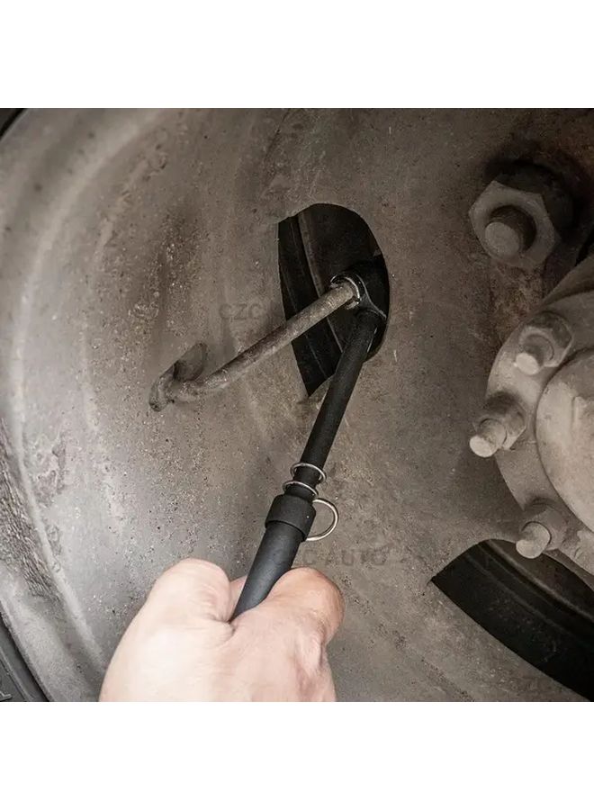 Heavy Duty Tire Pressure Gauge Straight Leg Dual Head Chuck Style1 Black Professional Grade Measuring Tool For Semi Trailers Cars Motorhomes Vans - Image 5