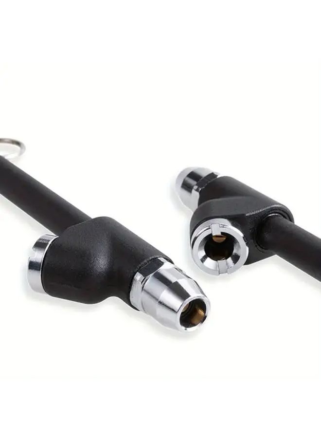 Heavy Duty Tire Pressure Gauge Straight Leg Dual Head Chuck Style1 Black Professional Grade Measuring Tool For Semi Trailers Cars Motorhomes Vans - Image 4