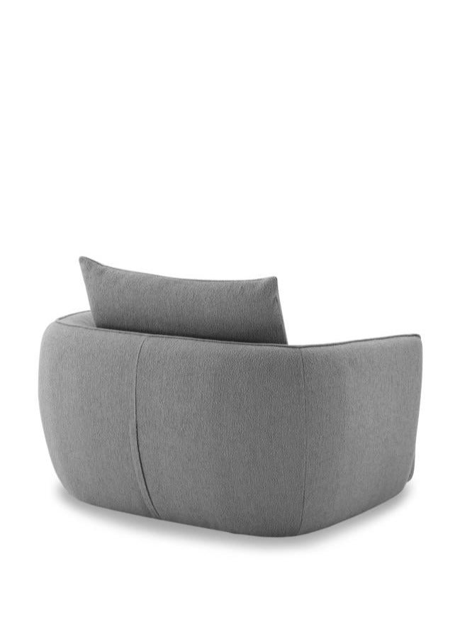 لوفت كرسي استرخاء دوار من NEST، مقاس 121×106×82 سم، مصنوع من القماش، باللون الرمادي مع أرجل سوداء A020/HET10 - Image 2