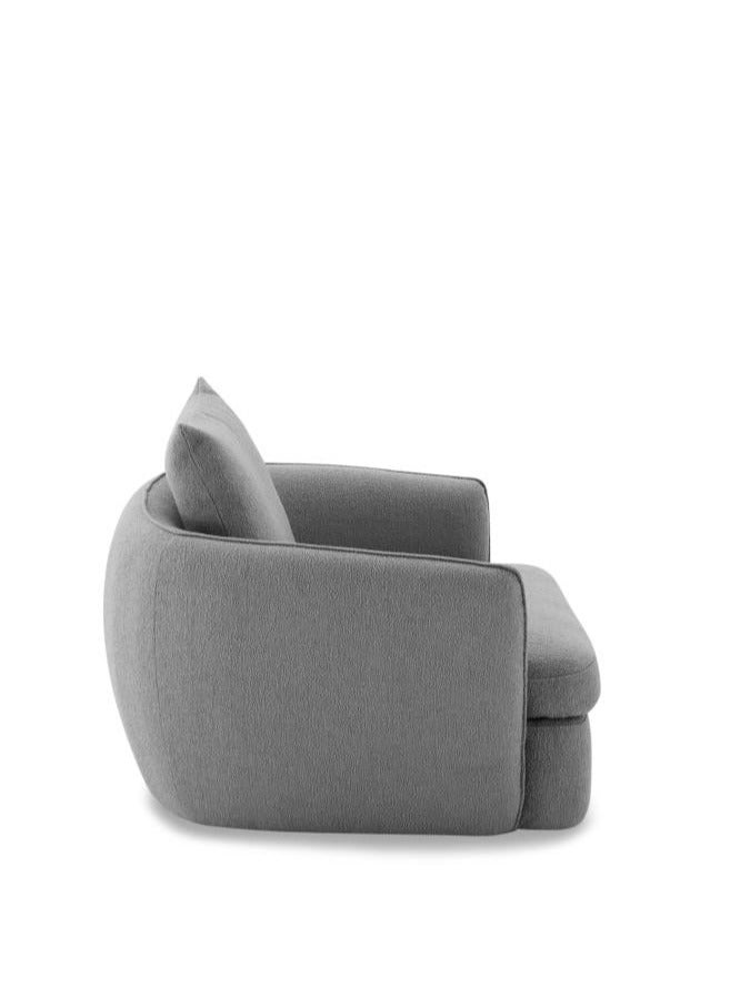 لوفت كرسي استرخاء دوار من NEST، مقاس 121×106×82 سم، مصنوع من القماش، باللون الرمادي مع أرجل سوداء A020/HET10 - Image 3