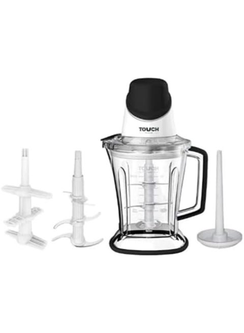 40544 مفرمة لحم ومقشرة ثوم، 700 واط، 1.5 لتر، 6 شفرات - أسود أبيض