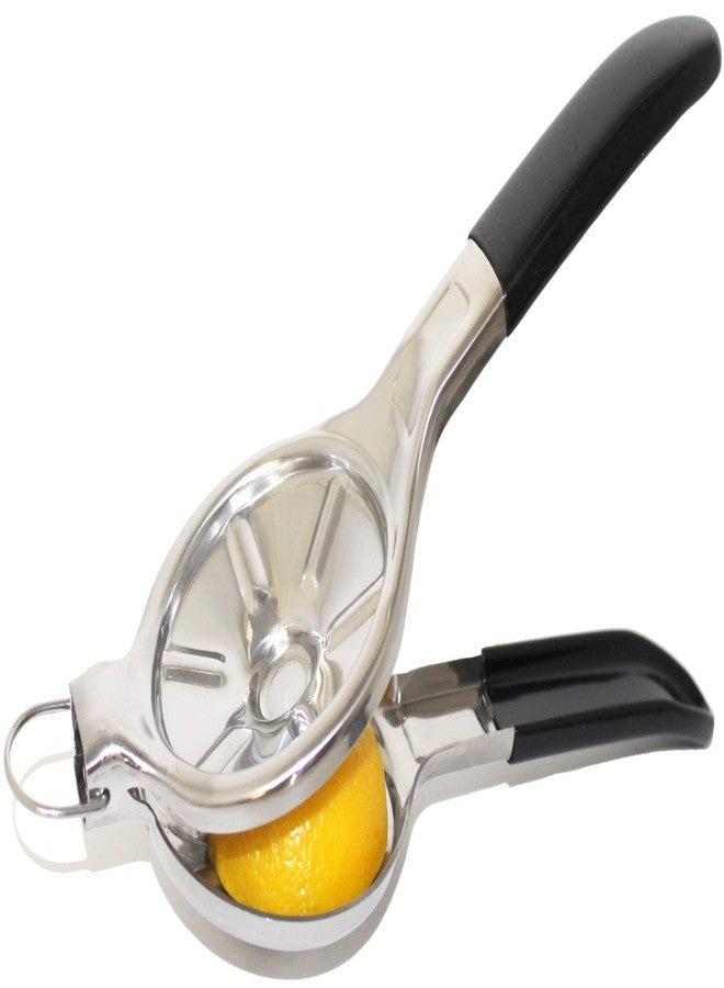 EcoJeannie Jumbo Size FLAT PRESS 100% Stainless Steel Lemon Squeezer with Silicone Handle Manual Juicer (LS0003S) - Image 1