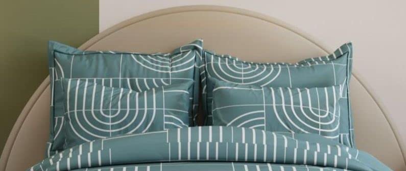 Castiqa Glace Cotton Fabric 400TC King Size 108x108inch / 270x270cm Bedsheet with 2 Pillow Covers 18x28inch / 45x70cm (Teal) - Image 2