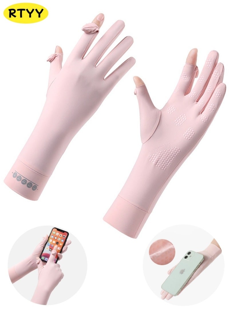 RTYY قفازات نسائية،قفاز سواقة،قلفزات سواقه،قفازات الحماية من الشمس،قفازات صيفية طويلة مضادة للانزلاق، مزودة بشاشة لمس كاملة الأصابع، ومناسبة للقيادة في الصيف، وركوب الخيل، وصيد الأسماك، ولعب الجولف، والأنشطة الخارجية. - Image 1