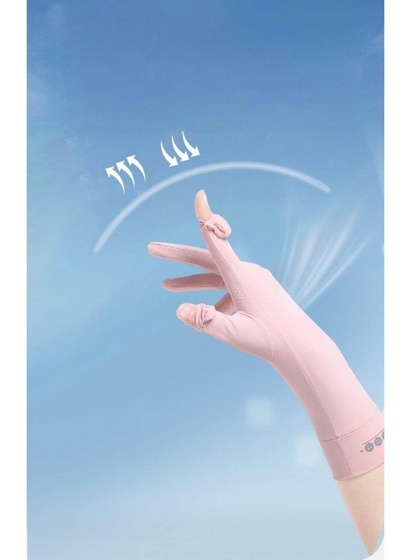 RTYY قفازات نسائية،قفاز سواقة،قلفزات سواقه،قفازات الحماية من الشمس،قفازات صيفية طويلة مضادة للانزلاق، مزودة بشاشة لمس كاملة الأصابع، ومناسبة للقيادة في الصيف، وركوب الخيل، وصيد الأسماك، ولعب الجولف، والأنشطة الخارجية. - Image 5