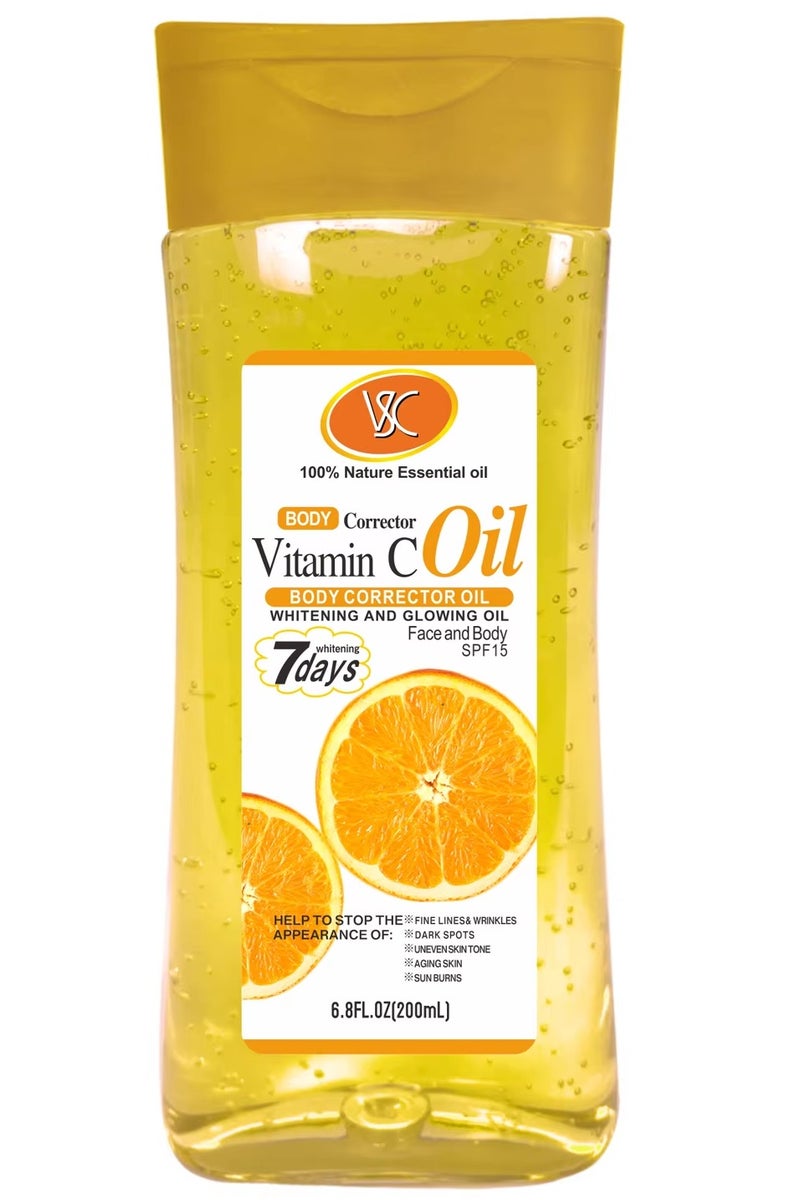 في إس سي زيت فيتامين سي لتصحيح عيوب البشرة للوجه والجسم 200 مل