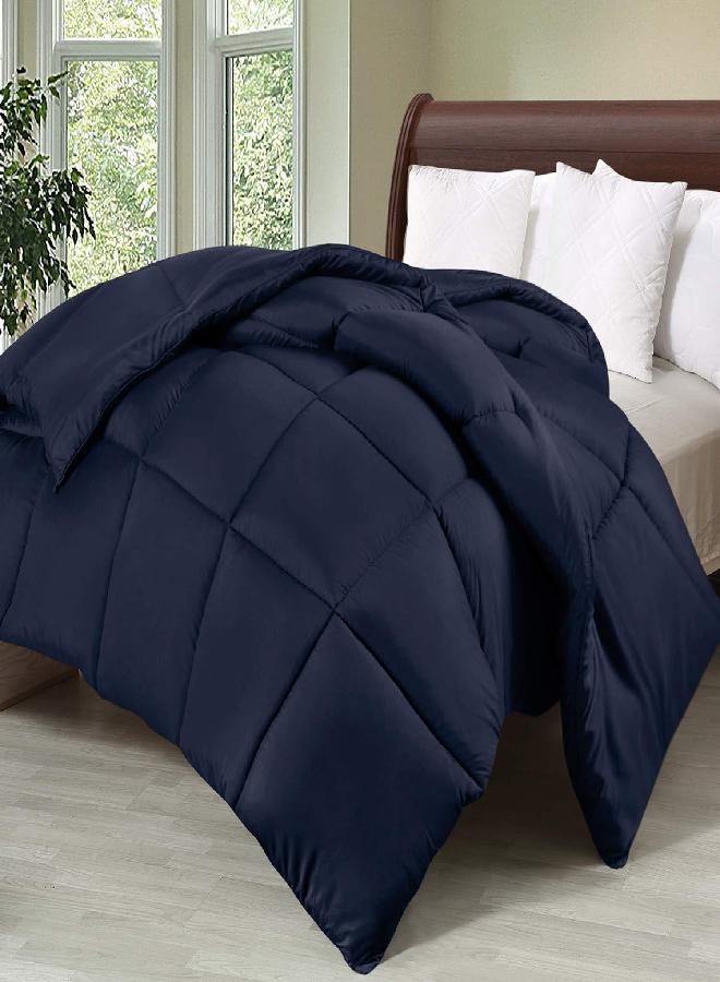 Utopia Bedding Comforter Duvet Insert - Quilted Comforter with Corner Tabs - Box Stitched Down Alternative Comforter (Twin, Navy) - Image 3