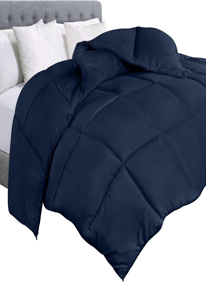 Utopia Bedding Comforter Duvet Insert - Quilted Comforter with Corner Tabs - Box Stitched Down Alternative Comforter (Twin, Navy) - Image 1