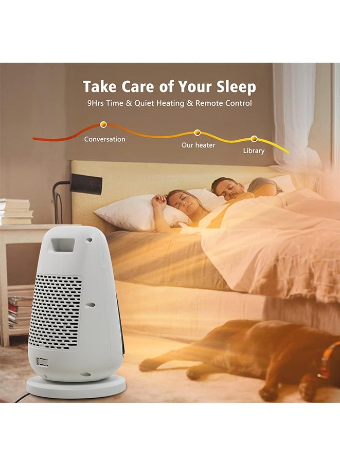 Muyixin - Portable Heater Quiet & Fast Heating Ceramic Electric Heater with Thermostat, 90 degree shaking head, Fan Heater with Infrared remote control, 1500.0 W, 12h Timer - Image 1