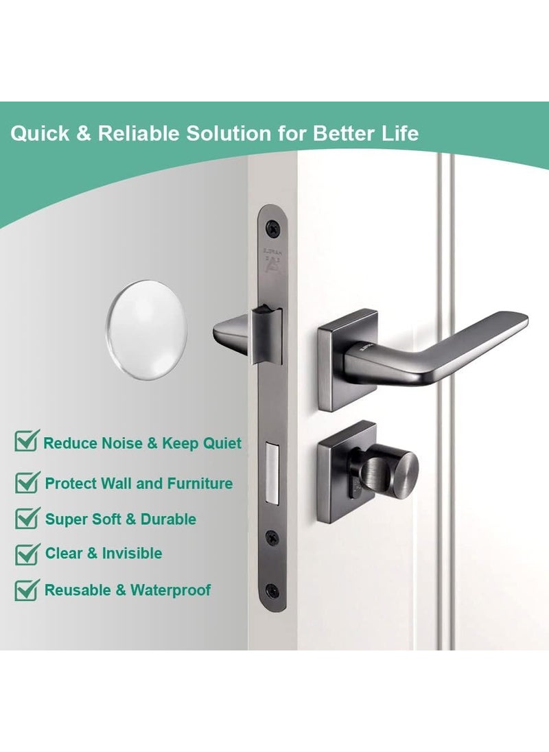 IMPRONOW Door Knob Wall Shield 6PCS Transparent Round Soft Rubber Guard Door Stopper Wall Protector Silencer Stronger Self Adhesive Wall Door Handle Bumper Small Round 157 6PCS Clear  - Image 2