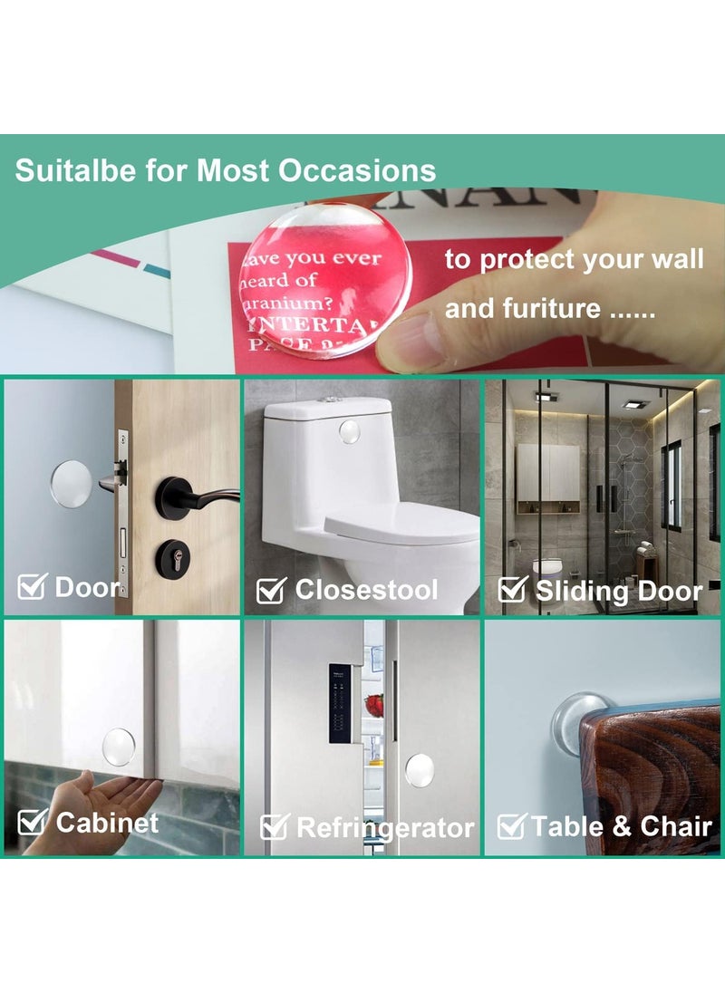 IMPRONOW Door Knob Wall Shield 6PCS Transparent Round Soft Rubber Guard Door Stopper Wall Protector Silencer Stronger Self Adhesive Wall Door Handle Bumper Small Round 157 6PCS Clear  - Image 5