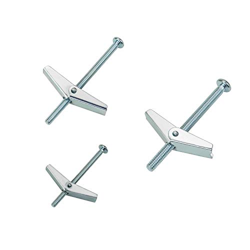 Sutemribor 1/8 Inch, 3/16 Inch, 1/4 Inch Toggle Bolt and Wing Nut for Hanging Heavy Items on Drywall, 22 PCS - Image 3