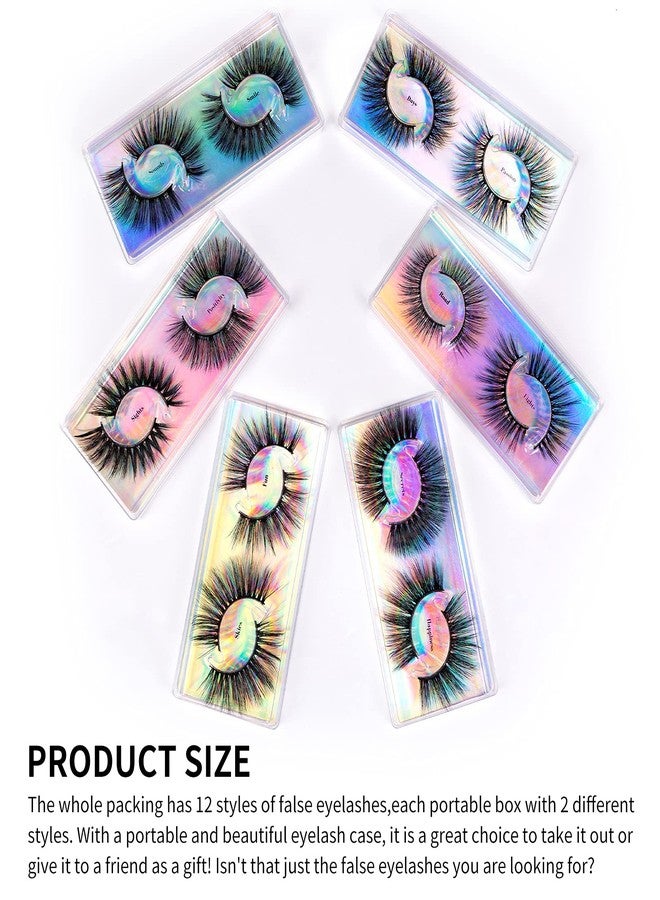 DYSILK Mink Lashes - Fluffy False Eyelashes, 12 Pairs, 12 Styles, Mixed Lash Extension, D Curl, Wispy, Natural Look, Pack - Image 3