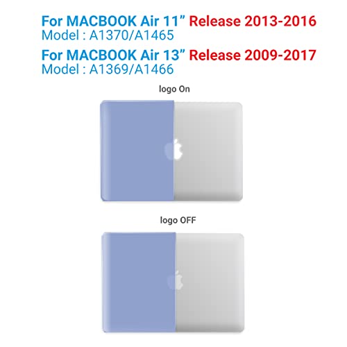 IBENZER Compatible with MacBook Air 11 Inch Case Model A1370 A1465, Soft Touch Plastic Hard Shell Case Bundle with Keyboard Cover & Screen Protector for Mac Air 11, Serenity Blue, A11SRL+2 - Image 3