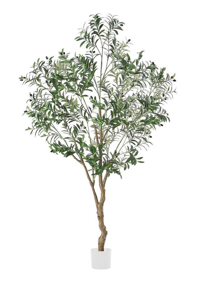 Zvezvia 210CM Olive Tree Artificial Plant Decor - Tall Fake Tree for Home Decor Faux Plant Indoor Artificial Olive Tree for Living Room Bedroom Office Live Streams Decorative Modern Greenery - Image 2